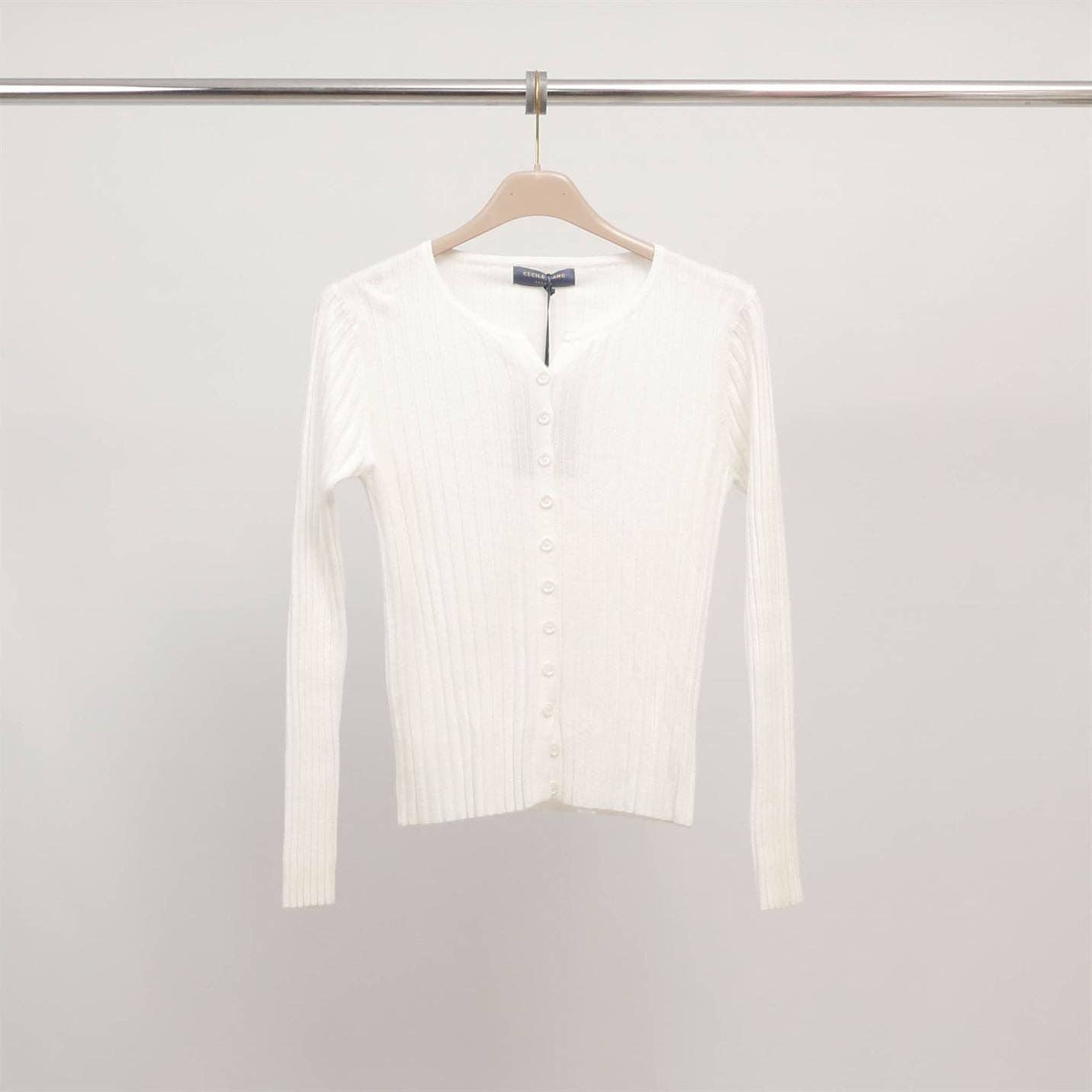 Cecile Wang – wholesale Cardigan – Women’s – Fitted ribbed cardigan in fine knit DSY95821