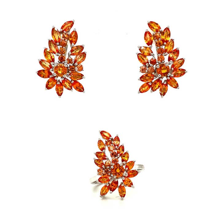 Multi Sapphire Jewellery Set in .925 Silver - KSS 6558 for wholesale by Kotawala Jewels