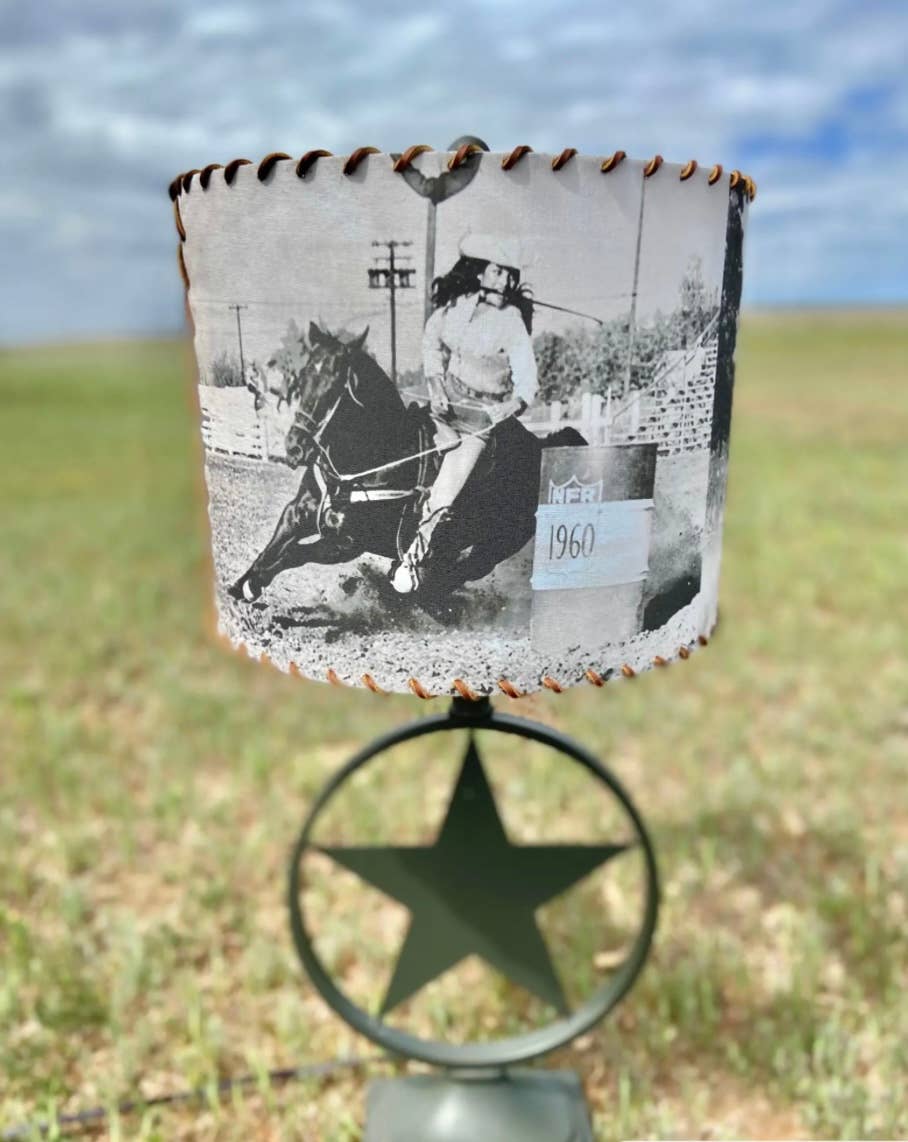 Red Dirt Ranch Clothing Company - Wholesale Lamp Shade - Lampshade Vintage Barrel Racing Rodeo Legends