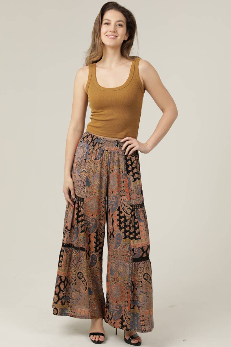 ANGIE - Wholesale Pants - Women's - 25R84-W909 WIDE LEG PANTS WITH LACE INSERTS11