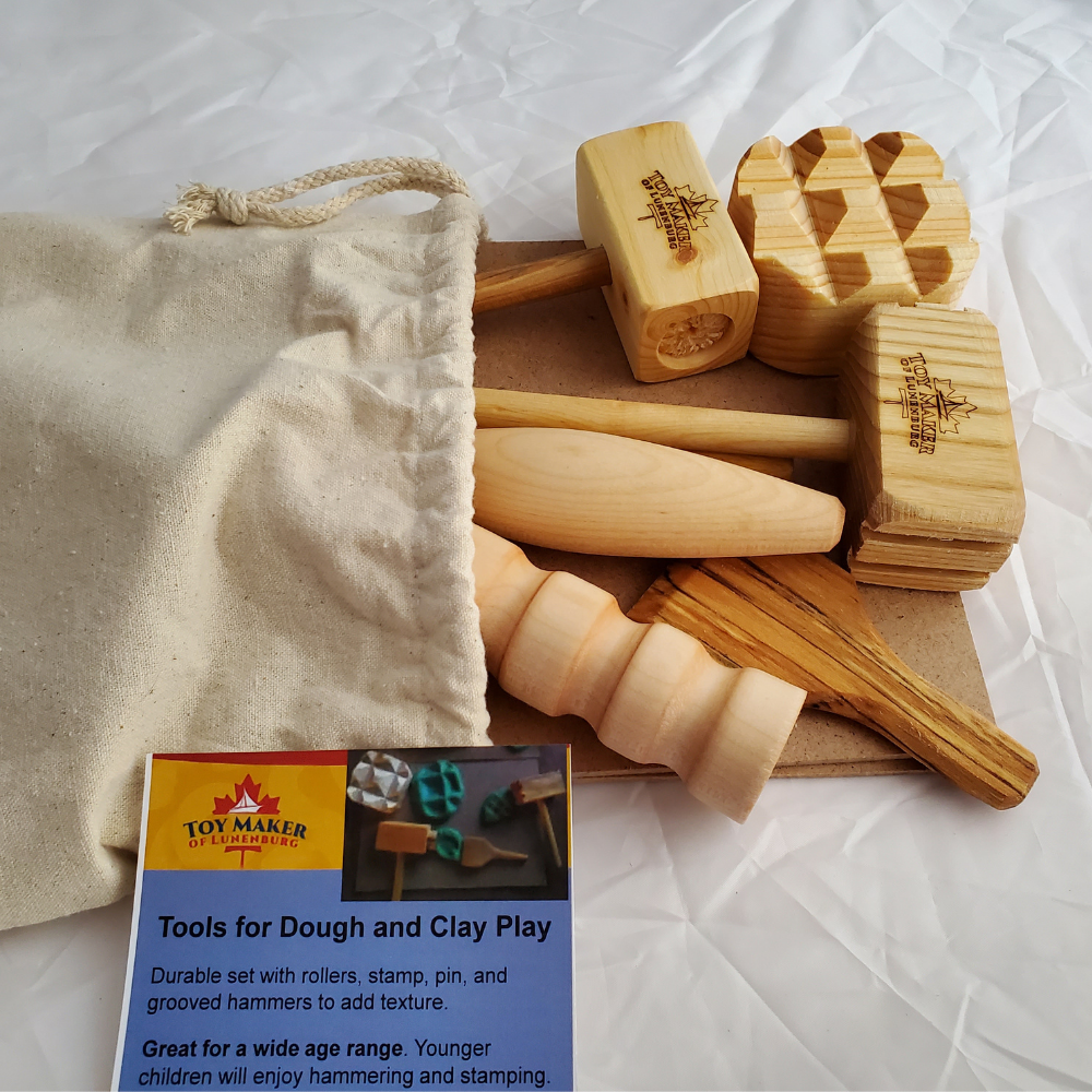 Toy Maker of Lunenburg - Wholesale Wood Toy - Kids - Play Dough Wooden Tools Set with Mats4
