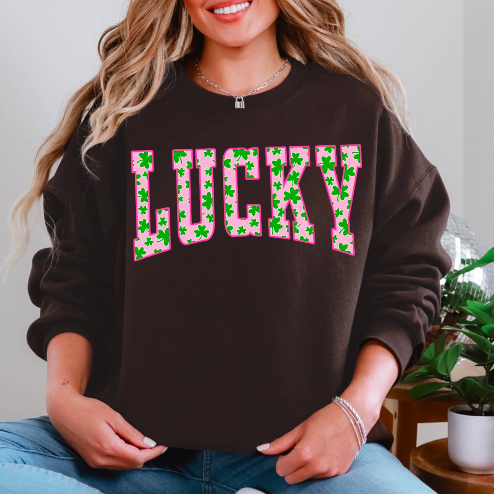 Shoppe SHC - Vente Sweat-shirt à imprimés – femme - Sweat-shirt graphique à col rond Lucky St. Patrick's Day11