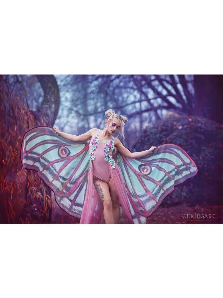 Costurero Real – wholesale Costume – Women's – Luna moth long cape dance green butterfly wings costume1