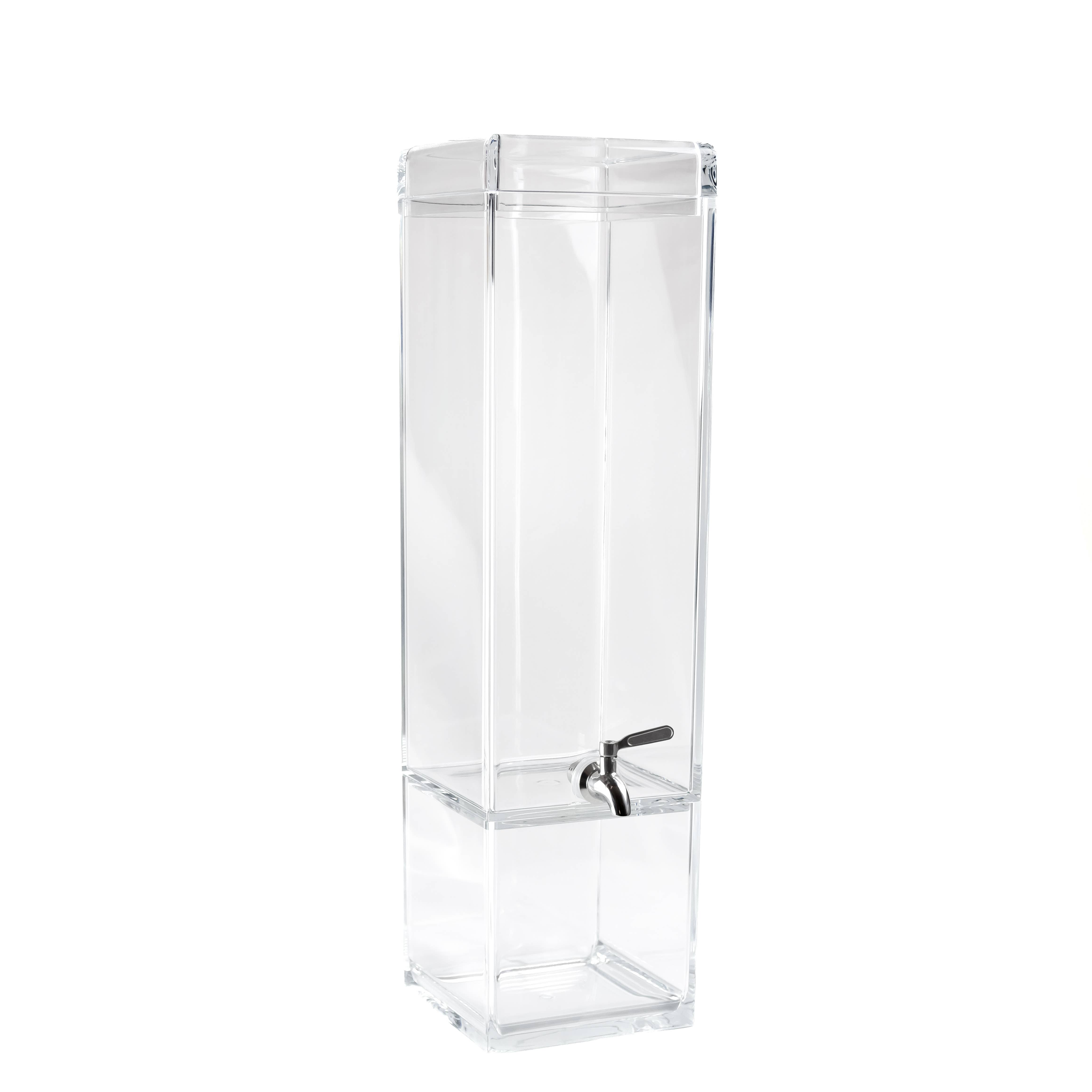 RSS Distributors - Wholesale Drink Dispenser - Tall Square Beverage Dispenser,3 Gallon, Clear Polycarbonate1