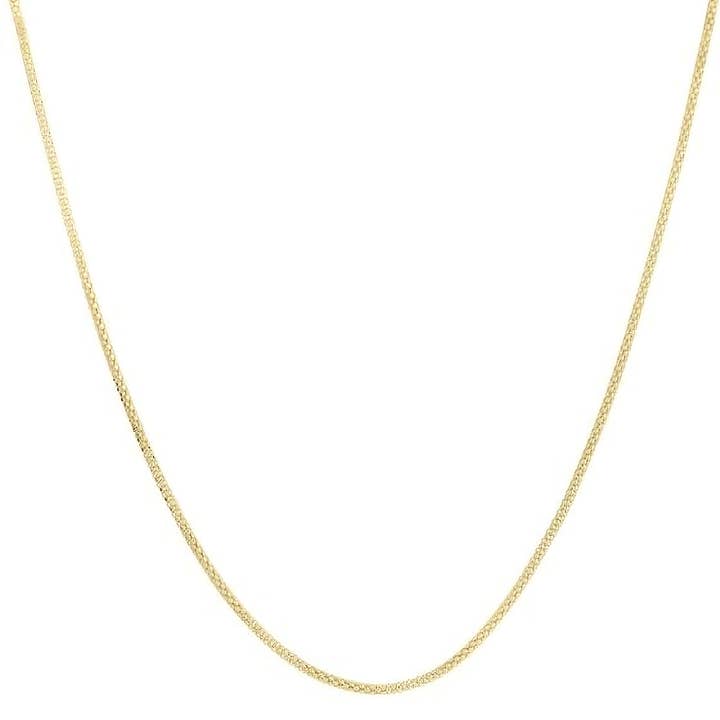 PureYou Jewelry - Venta al por mayor Collares de cadenas y eslabones - Collar de cadena de palomitas de maíz de 14K oro de 1,65 mm, collar de cadena de oro1