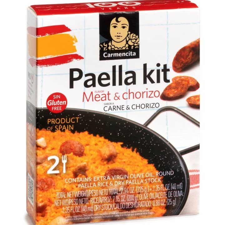 Paella Kit Meat & Chorizo case - 2 servings for wholesale by Carmencita USA