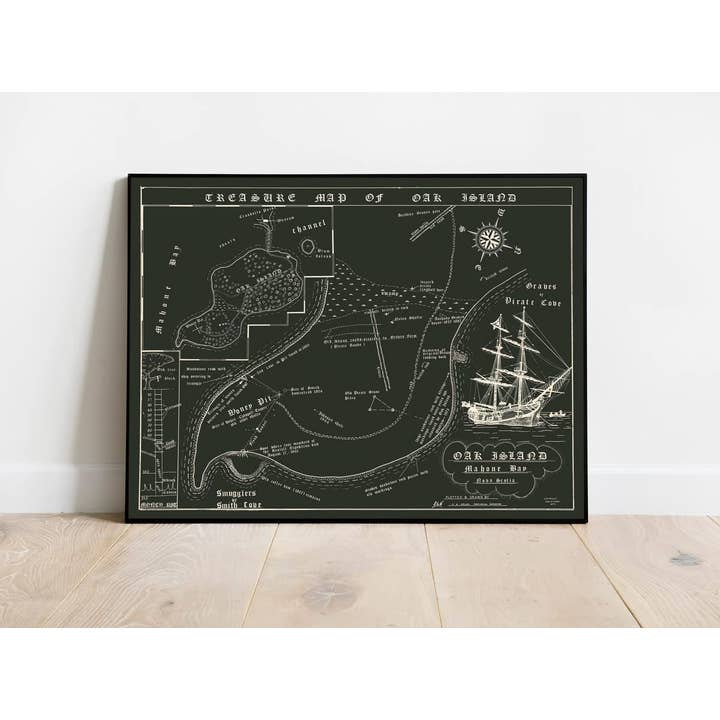 Mapa Histórico do Tesouro da Ilha Oak, Nolan, 1974, Nova Escócia por atacado de Historic Pictoric