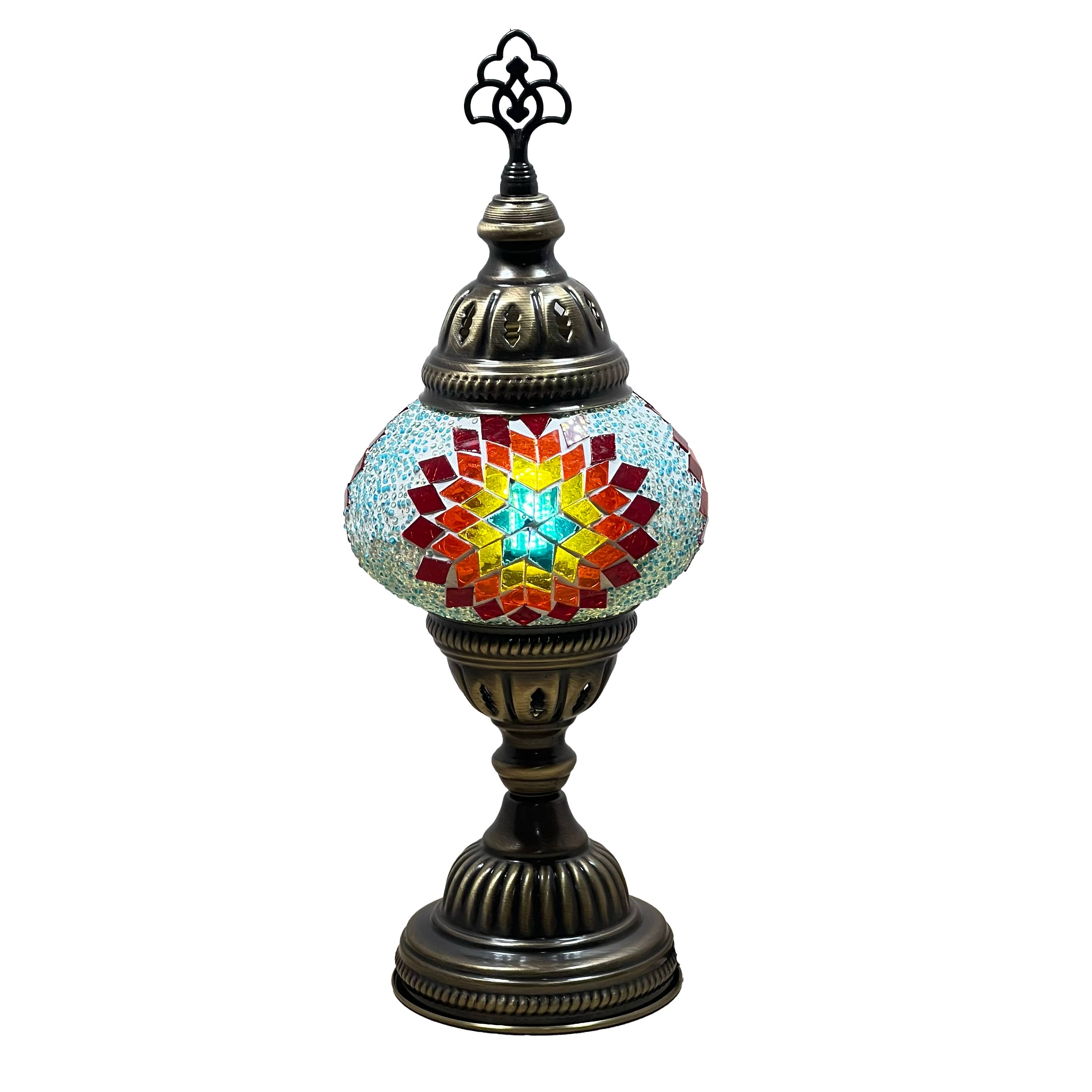Gypsy Soul - Wholesale Accent/Desk Lamp - Handmade Mosaic Turkish Table lamp 6" Glass Globe - 6 Lamps3