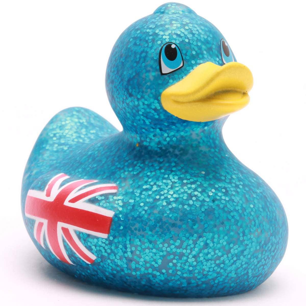 Duckshop - Wholesale Bath Toy - Baby - Union Jack Glitter Rubber Duck - blue - rubber duck1