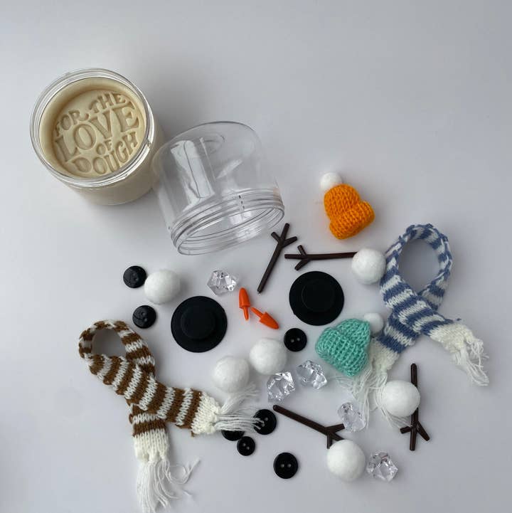For the Love of Dough Co - Wholesale Putty/Slime - Kids - Build-A-Snowman Double Jar