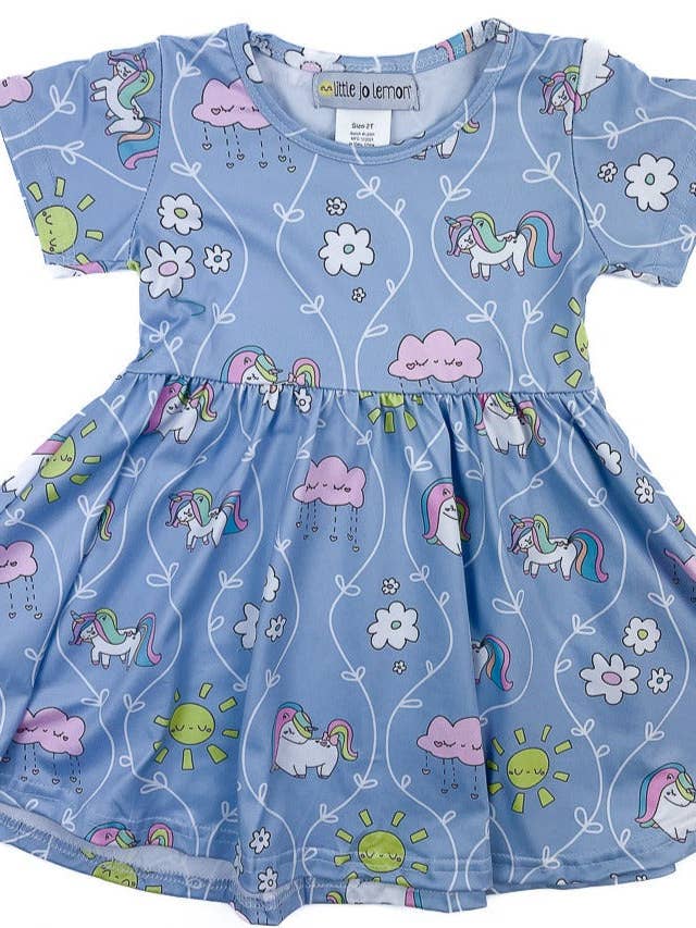 Delightful Unicorn Twirly Dress for wholesale by Little Jo Lemon