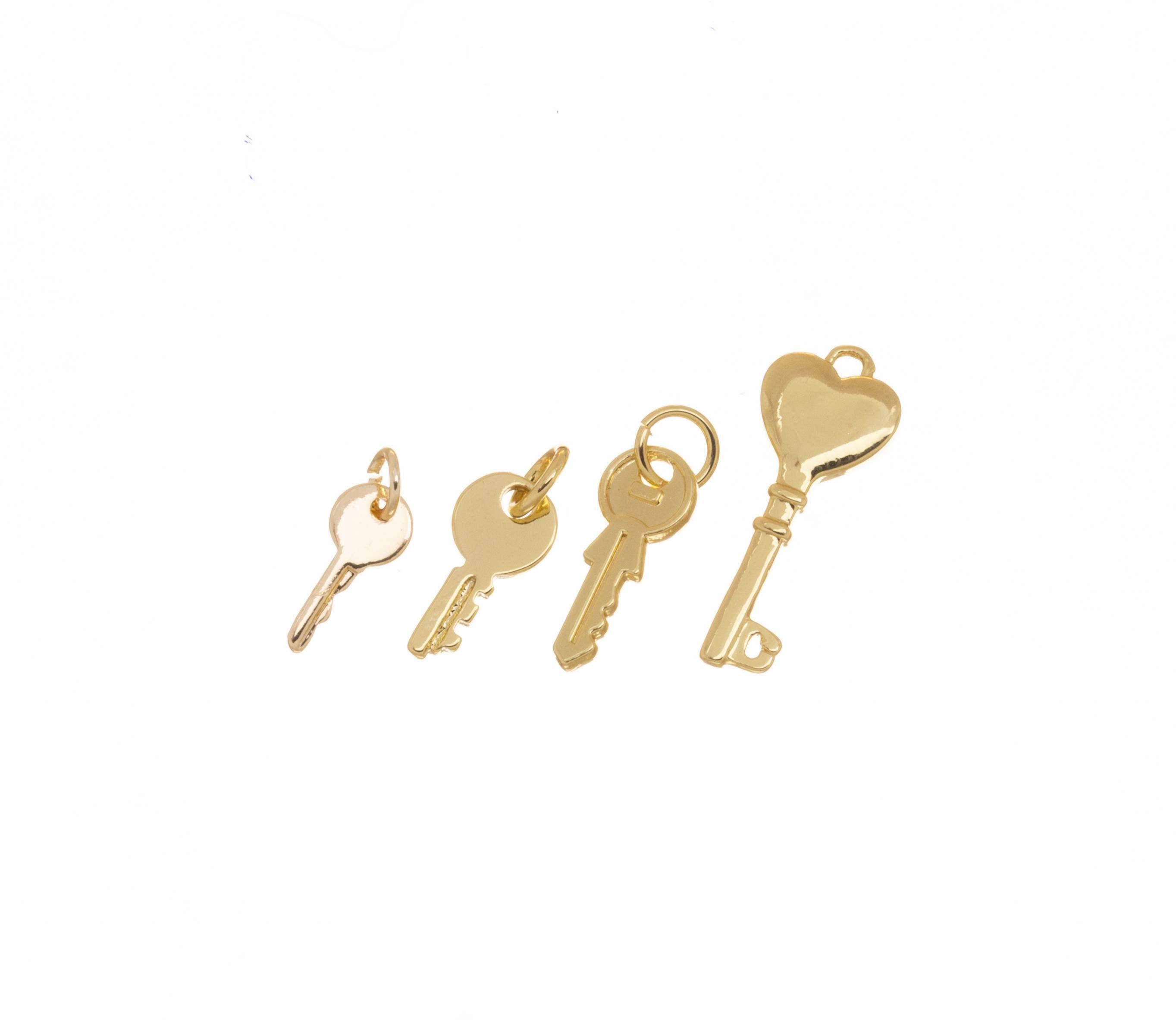 Jewel Pledge - Wholesale Individual Charm/Pendant - Gold Key Charm for Jewelry Making2