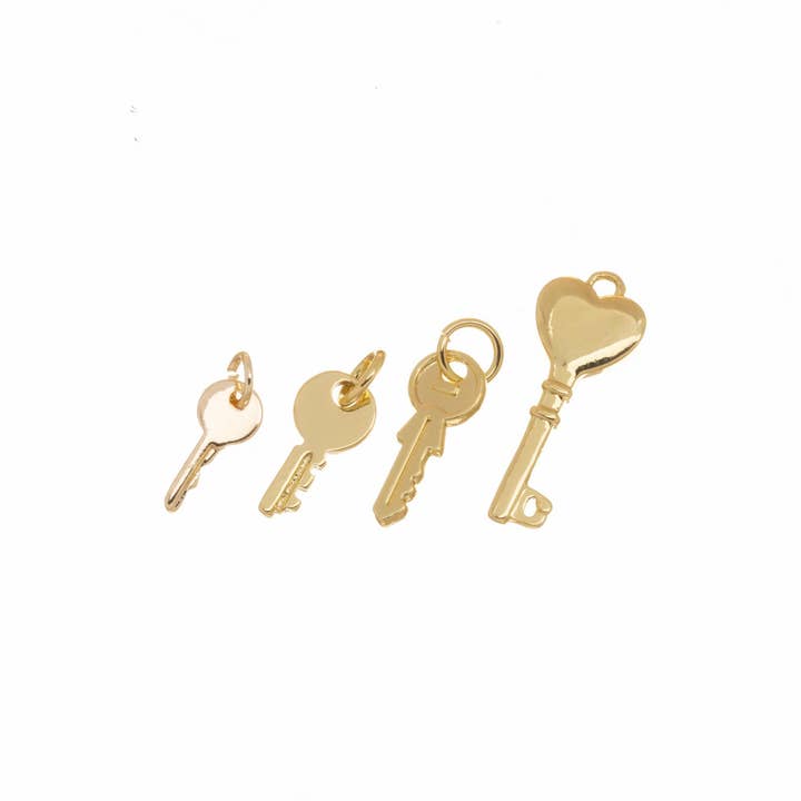 Jewel Pledge - Wholesale Individual Charm/Pendant - Gold Key Charm for Jewelry Making2