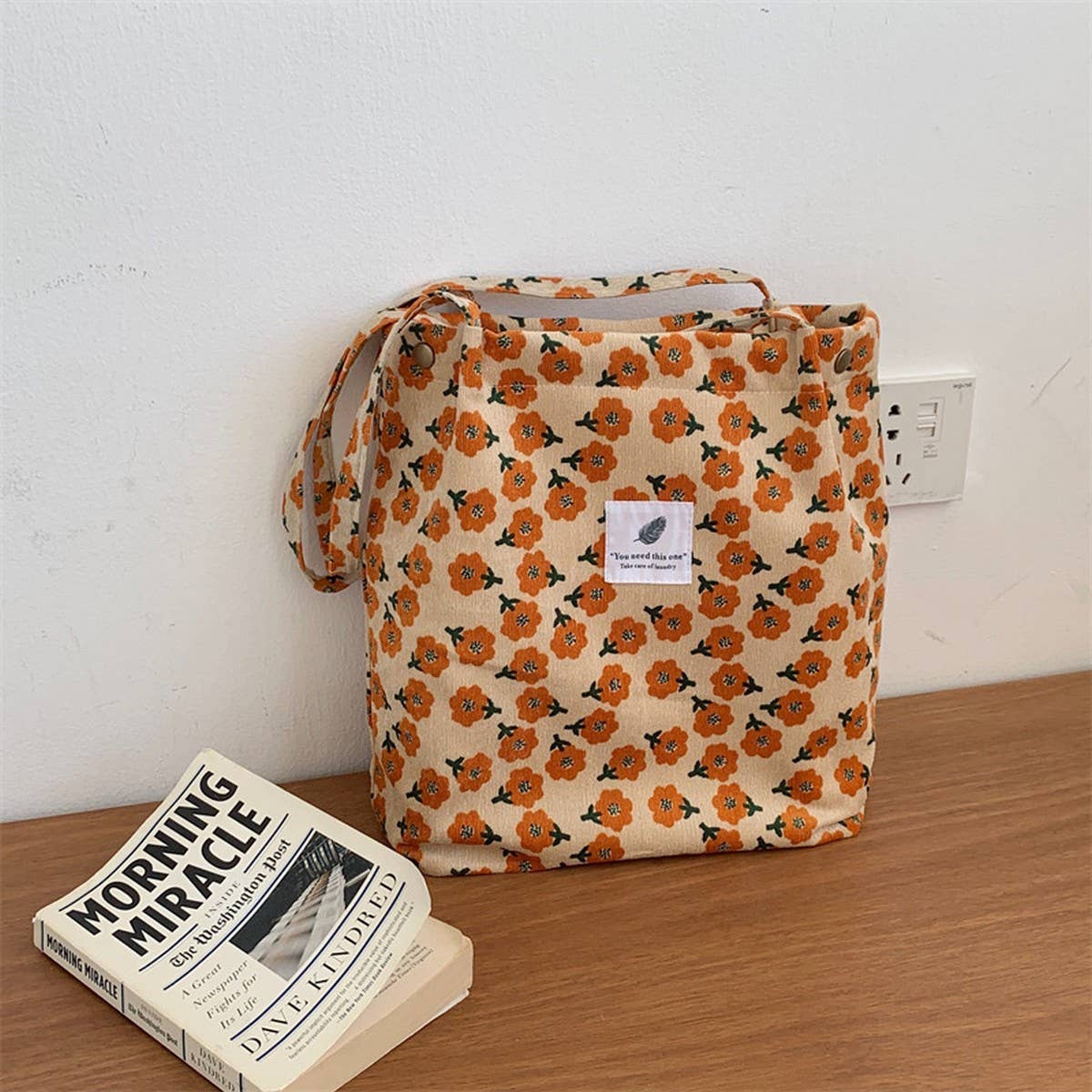 NINEXIS - Wholesale Tote Bag - Women's - CWAB3899_CORDUROY SNAP-BUTTON LARGE-CAPACITY SHOULDER BAG3