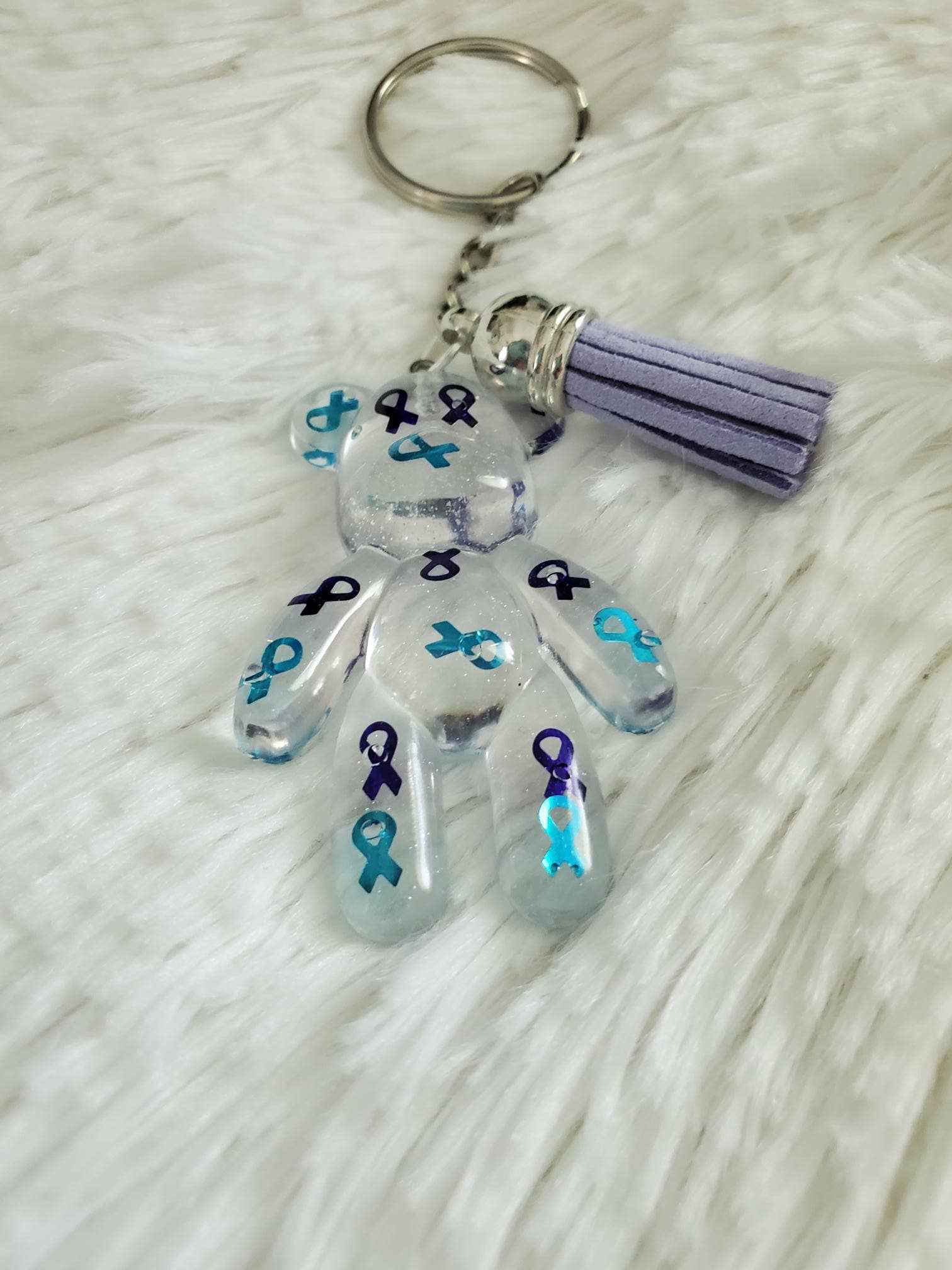 Tots And Tumblers Art - Wholesale Keychain - Women's - Suicide Awareness Ribbon Bear Keychain5