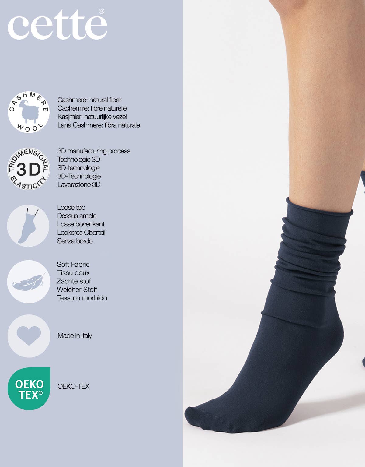 Cette - Wholesale Socks - Women's - Cashmere Wool Socks Loose Top, Winter Socks13