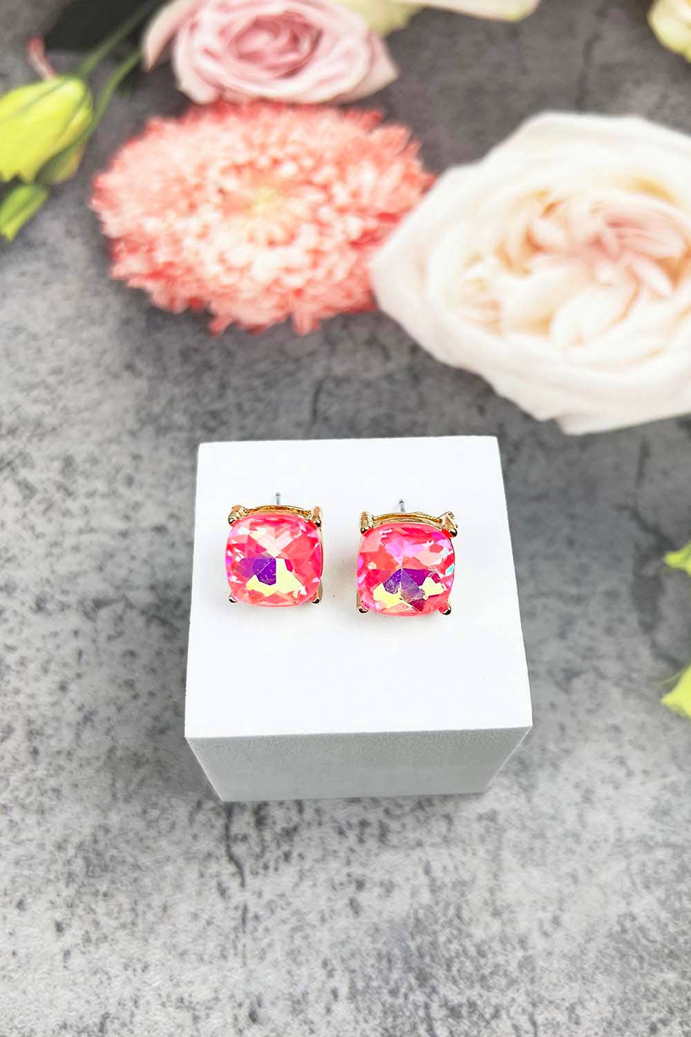 JHP Collection - Wholesale Stud/Post Earrings - VARIETY COLORS OF SEMI PRECIOUSGLASS POST EARRINGS27