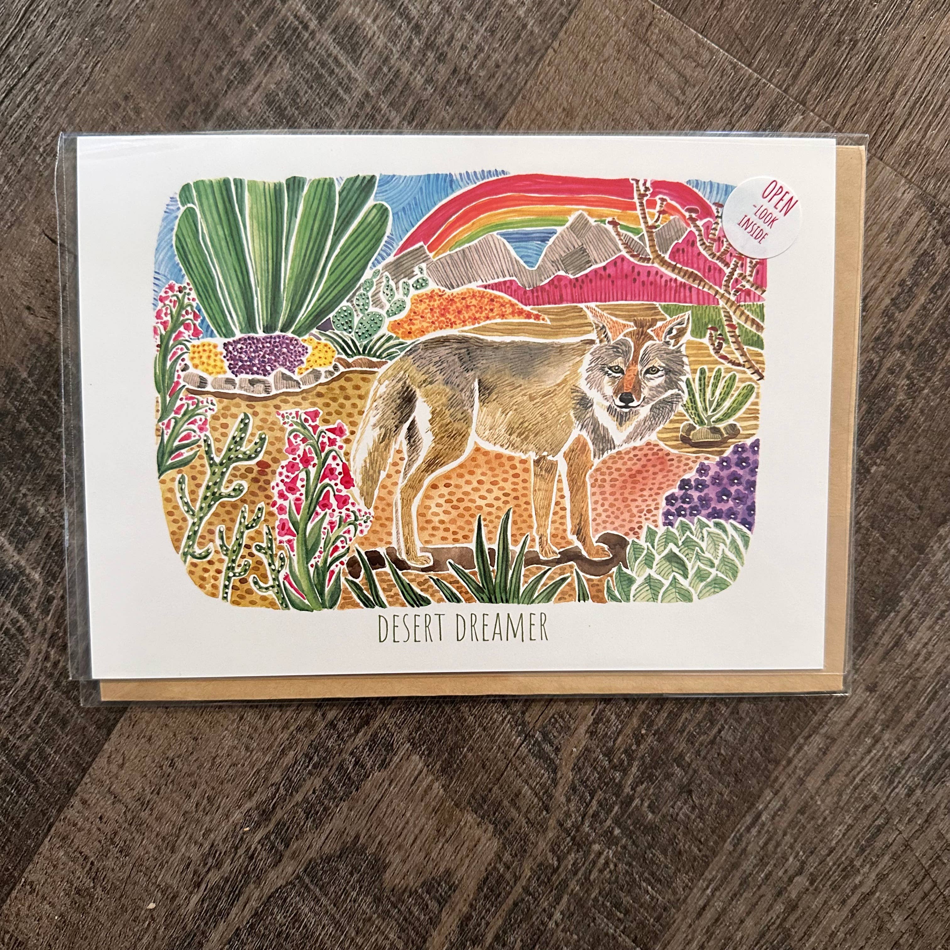 Mary M Spencer Design - Wholesale Everyday Greeting Card - Coyote Desert Scene  5 x 7 Southwest Greeting Card3