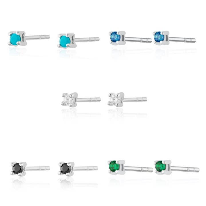 Teeny Tiny Stud Earrings for wholesale by Scream Pretty - Recycled Sterling Silver Jewellery