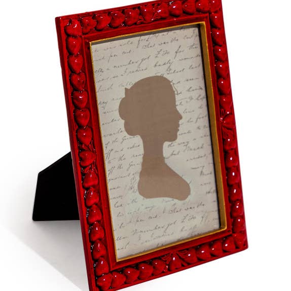 McGowan & Rutherford Ltd – Engroshandel Billedramme – Rød Gloss Multi Heart 4x6" fotoramme