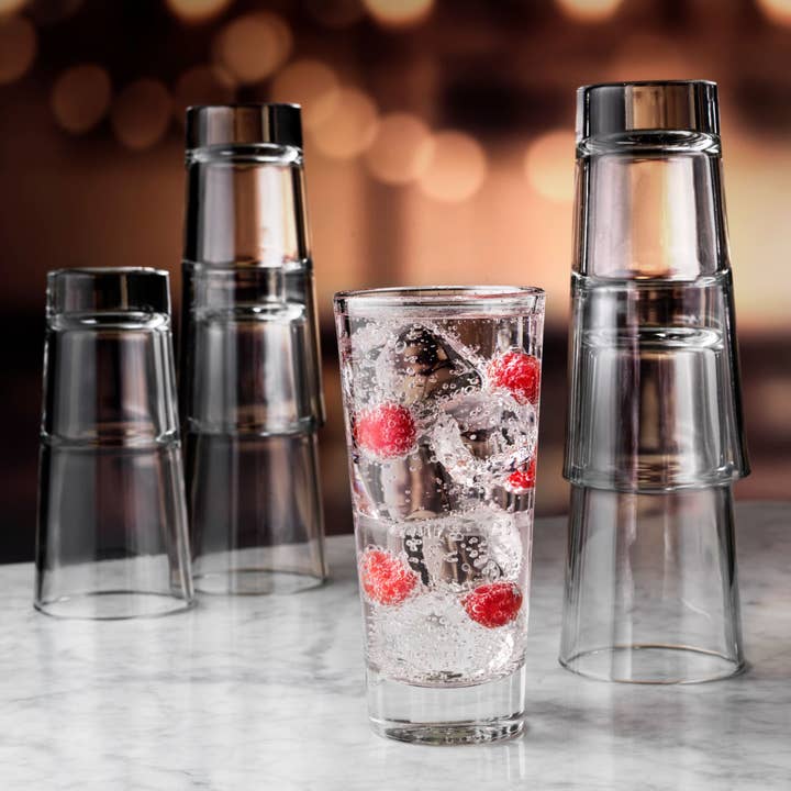 Libbey - Wholesale Cocktail/Liquor Glass - Libbey Endeavor Stacking DuraTuff Beverage Glasses, 12 ounce, Set of 12