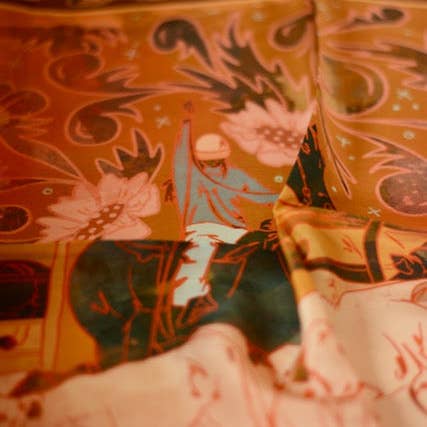 Tirzah Lane Art - Venta al por mayor Bufanda - Mujer - Pañuelo de Seda Occidental de Vaquera Redonda6