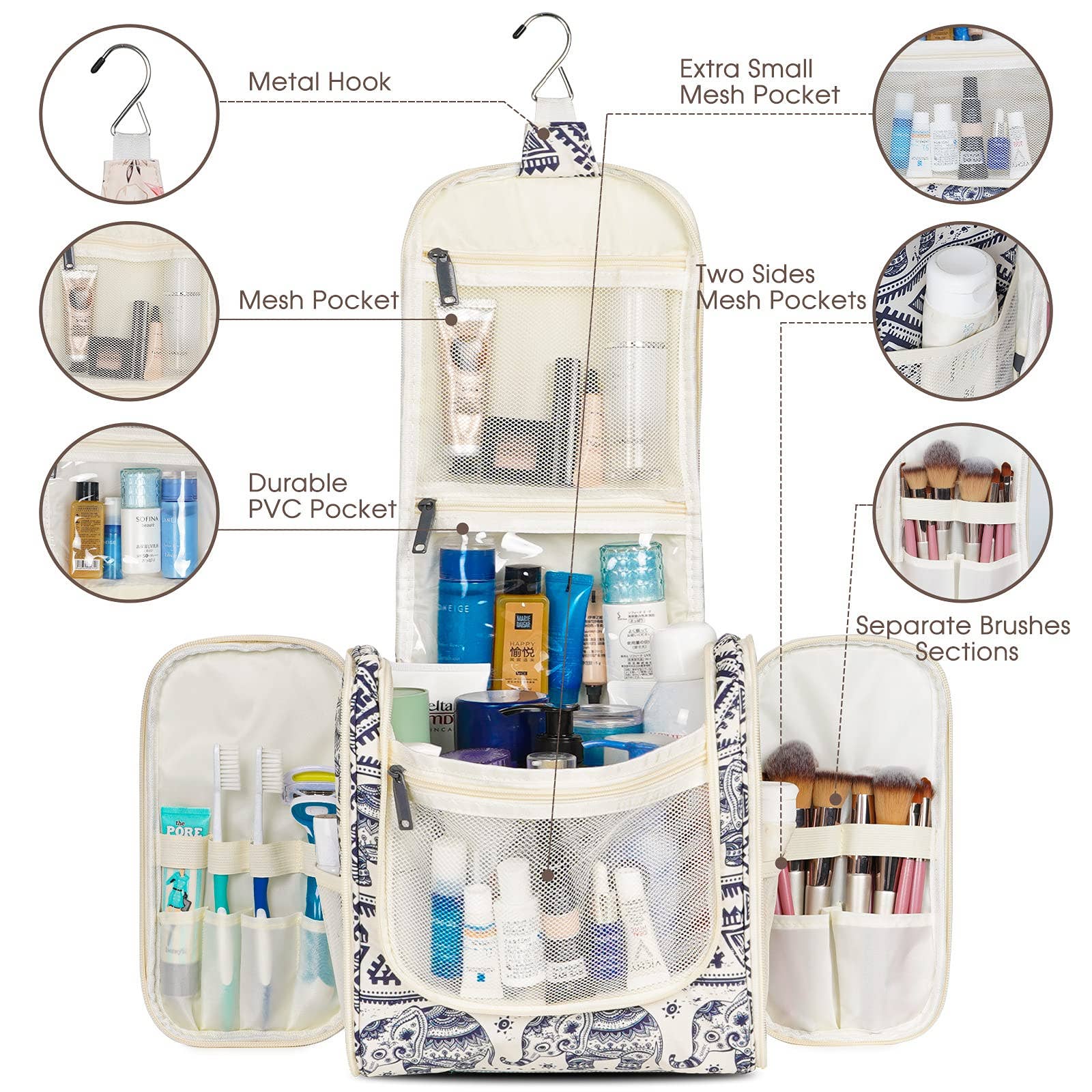 wandf - Wholesale Toiletry bag – women's - NW5126 Travel Toiletry Cosmetic Bag With Handle Women Gift10