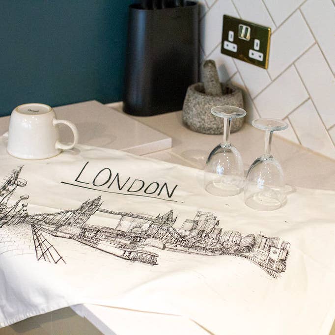 London Skyline Tea Towel for wholesale by Christopher Walster