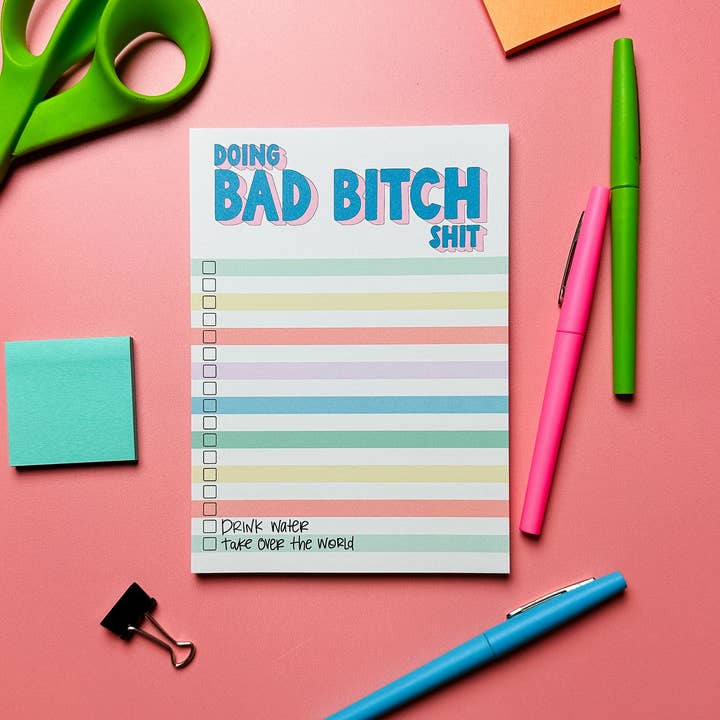 Doing Bad Bitch Shit Notepad - Funny - Cheeky - Adult - Sassy - Unfiltered - Sarcastic - Relatable - Snarky - Motivational for wholesale by Erin Dayhaw