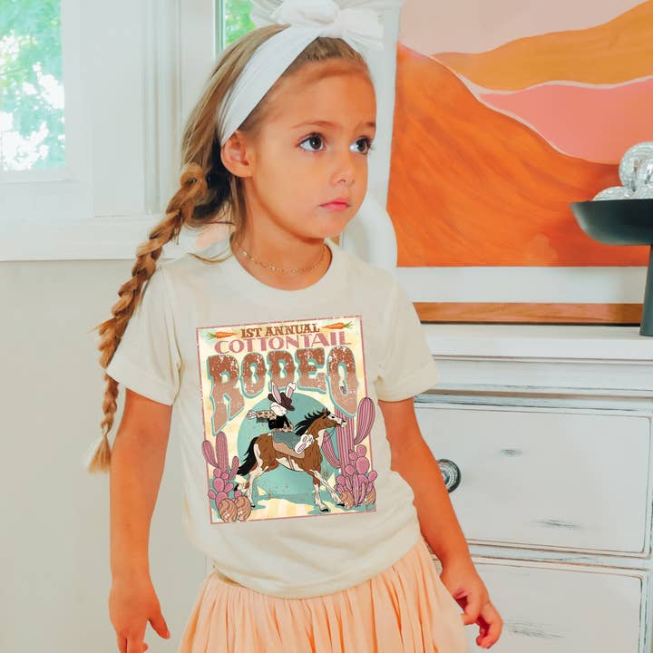 Cottontail Rodeo Western Easter Graphic Tee for wholesale by ZZ Threadz