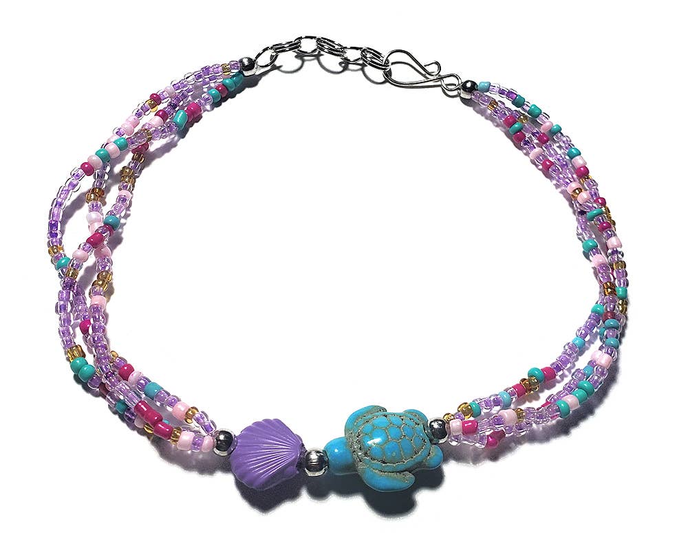 Pichincha - Wholesale Anklet - Sea Turtle Shell Beaded Multi Strand Anklet1