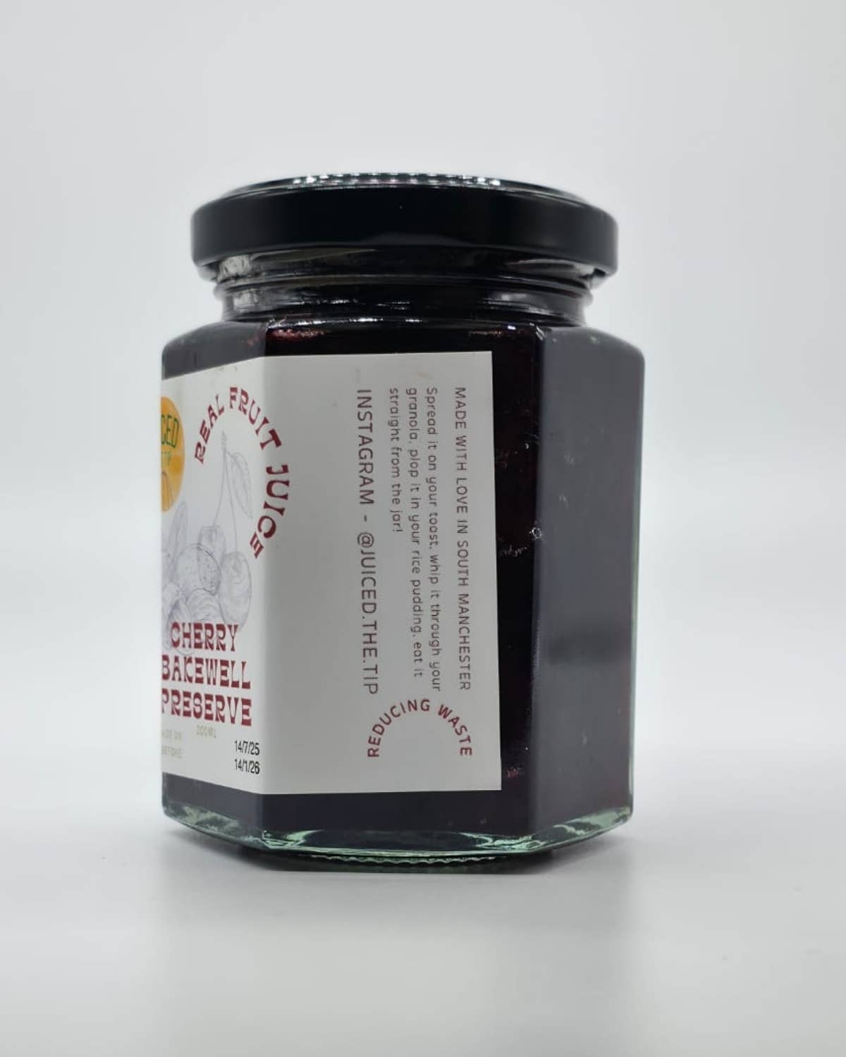 Juiced the Tip – wholesale Preserves – Cherry Bakewell Preserve - 200ml Jar1