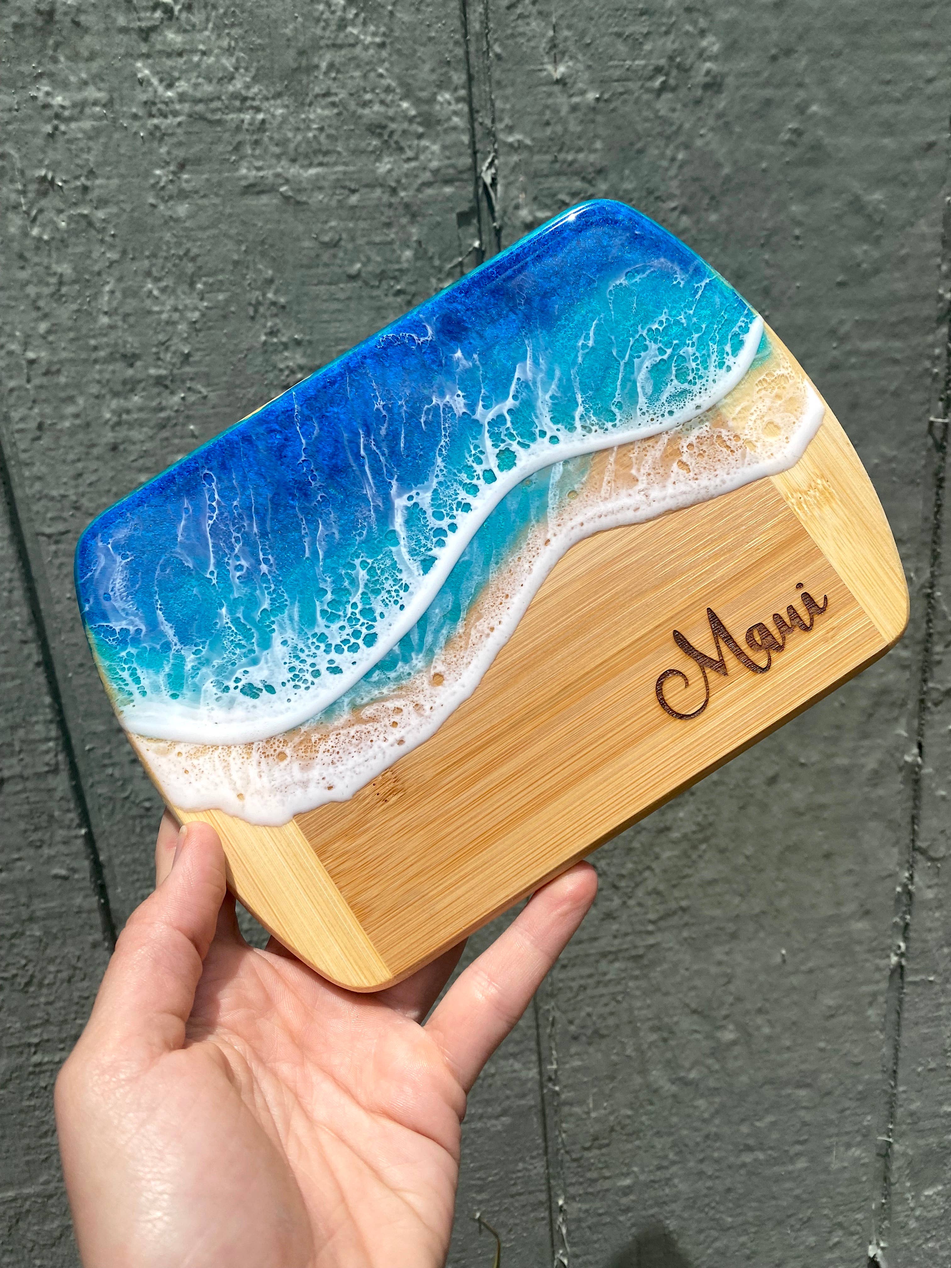 TBM Creations LLC - Wholesale Cheese Board - NEW | MAUI Ocean Charcuterie board Maui made| Serving board0