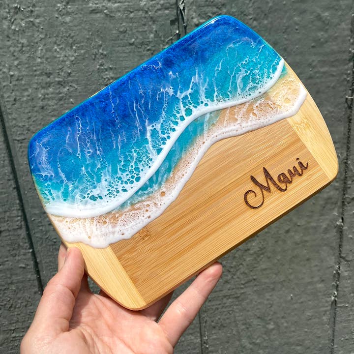 TBM Creations LLC - Wholesale Cheese Board - NEW | MAUI Ocean Charcuterie board Maui made| Serving board