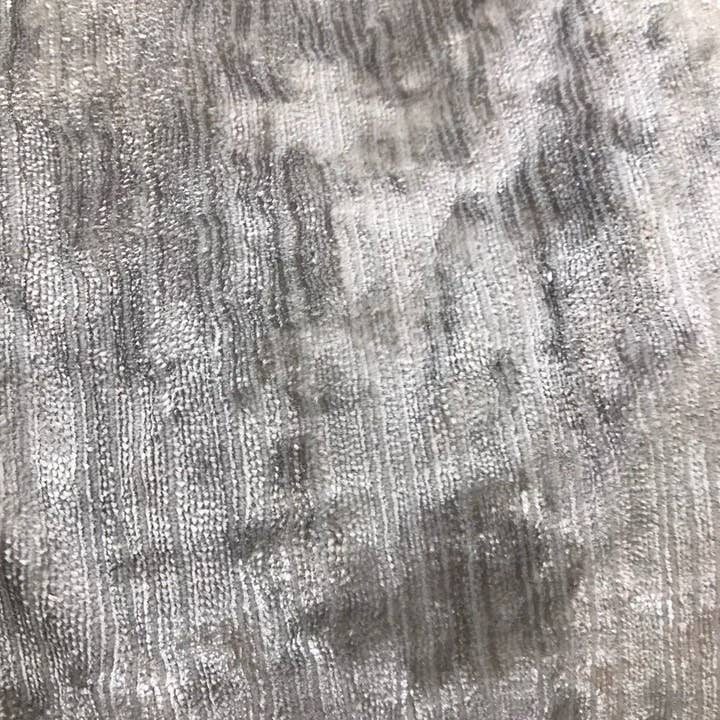 Fancy Styles Fabric - Wholesale Fabric - SWATCH- Designer Italian Crushed Velvet Chenille Upholstery Fabric - Silver Gray8