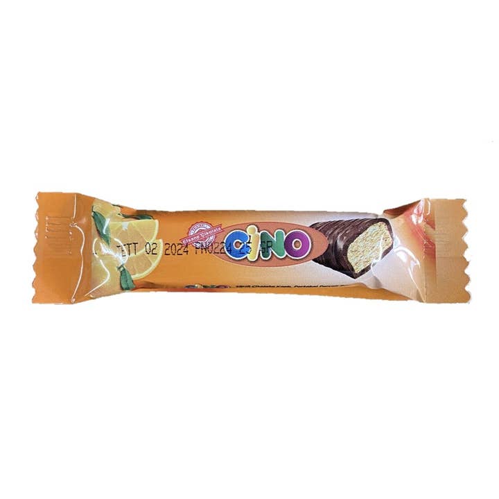 Aladdin - Vente Barre chocolatée - Barre de morceaux d'orange enrobés de chocolat au lait Cino - 5 pièces