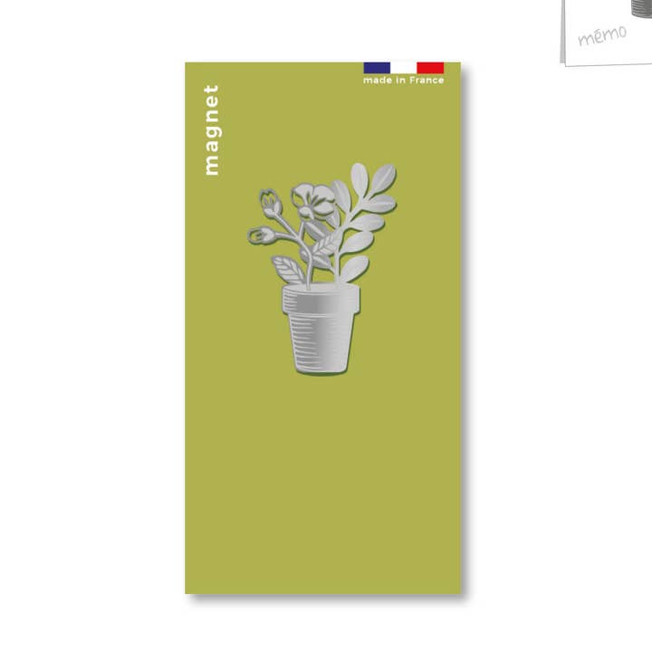 Metal magnet - flower pot for wholesale by tout simplement
