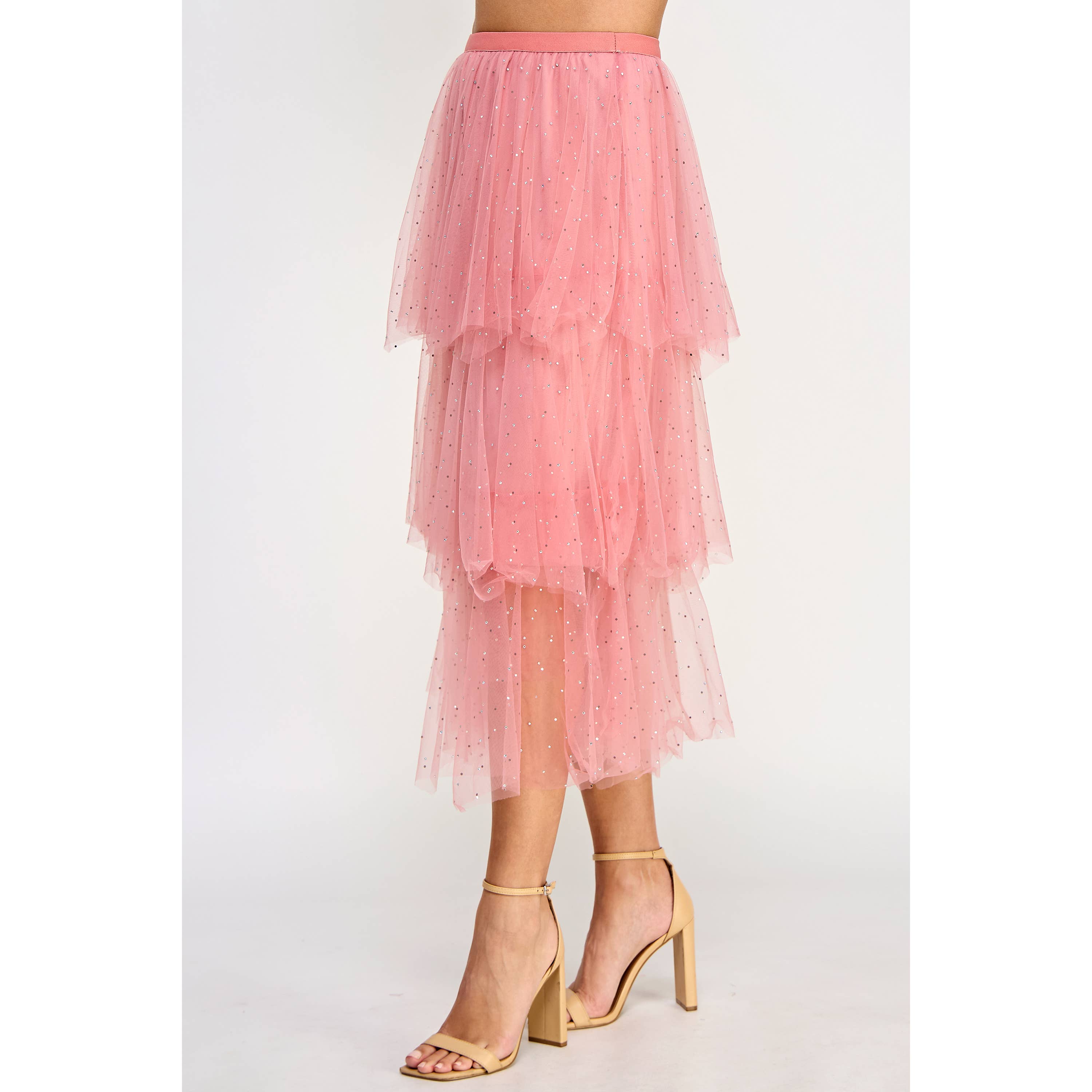 Strut & Bolt - Wholesale Rok - Dames - Midirok van tule met studs en strass11