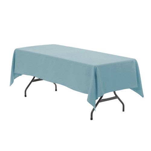 60 x 102 Inch Rectangular Polyester Tablecloth Dusty Blue for wholesale by YOUR CHAIR COVERS