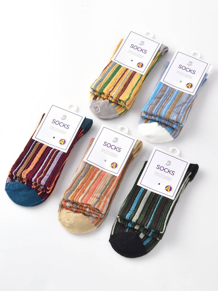 Funkyrel® Atzbranding Limited – Engroshandel Strømper - Dame – Rufia – Boheme strømper med farverige striber6