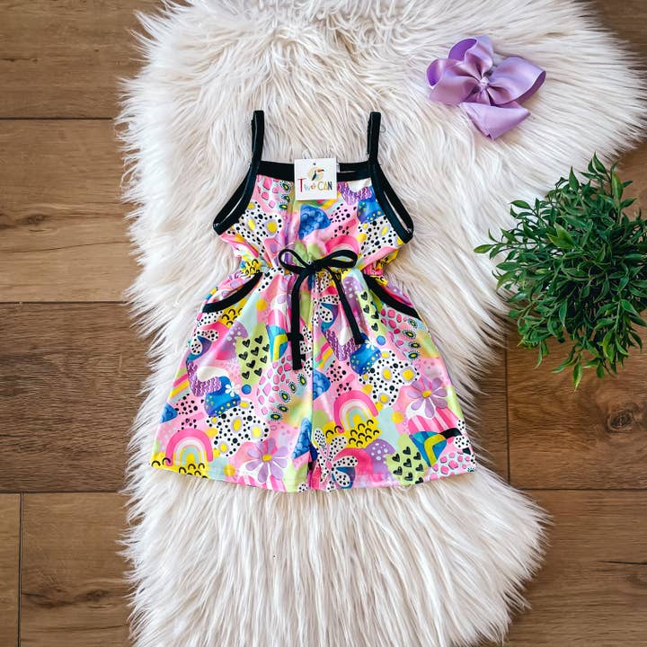 Retro Flower Power Shorts Romper by TwoCan for wholesale by Wellington Design Co.