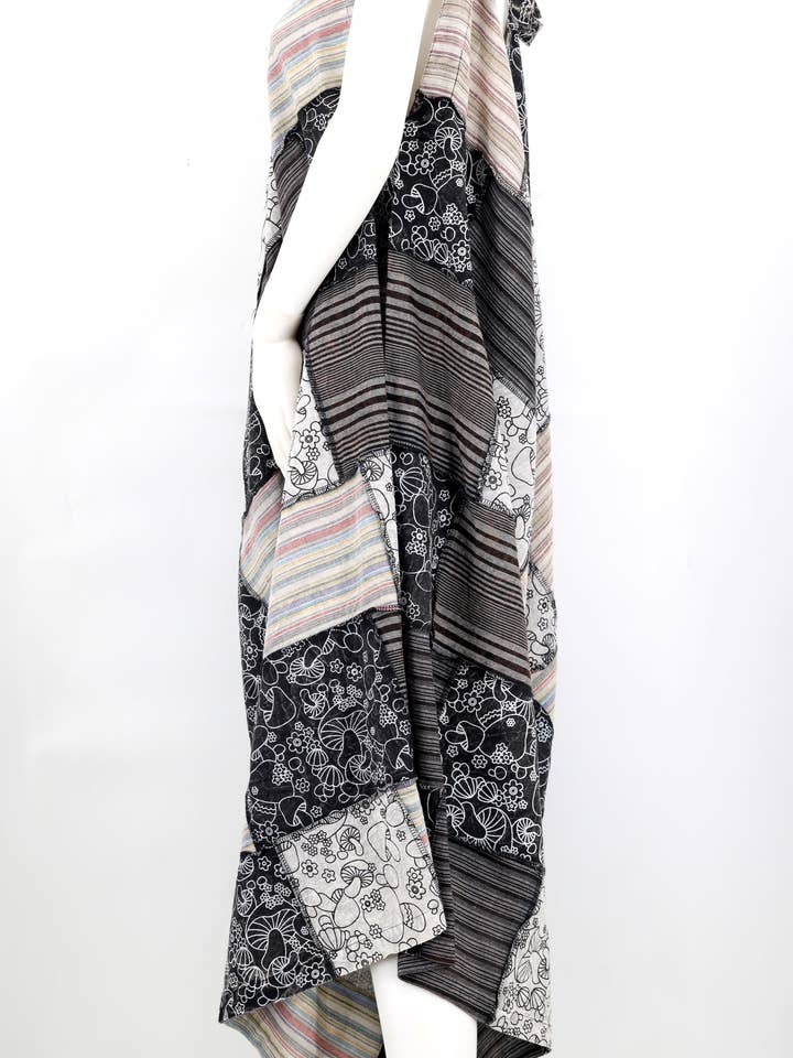 Himalaya Handmade - Wholesale Overalls - Women's - Cotton Hippie Handmade Patchwork Wide Leg Mushroom Print Bohemian Overalls2