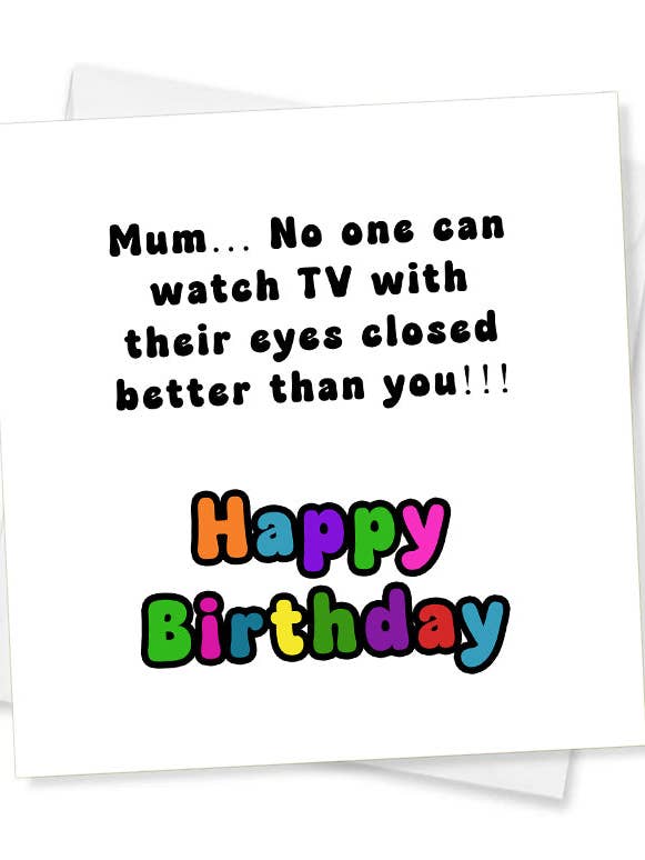 Carte d'anniversaire Maman Personne Ne Peut Regarder la Télévision pour la vente par Jeevesy Cards