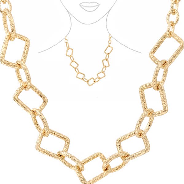 Jewelry Max – wholesale Kedjehalsband – (I321) FYRKANTIG LÄNK TJOCKT KEDJEHALSBAND