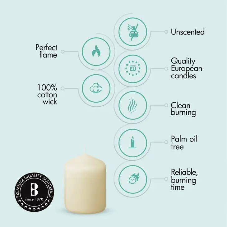 BOLSIUS - Wholesale Pillar Candle - 2.25 X 3" Bulk Pillar Candles Unscented Decor Pillar- Ivory5