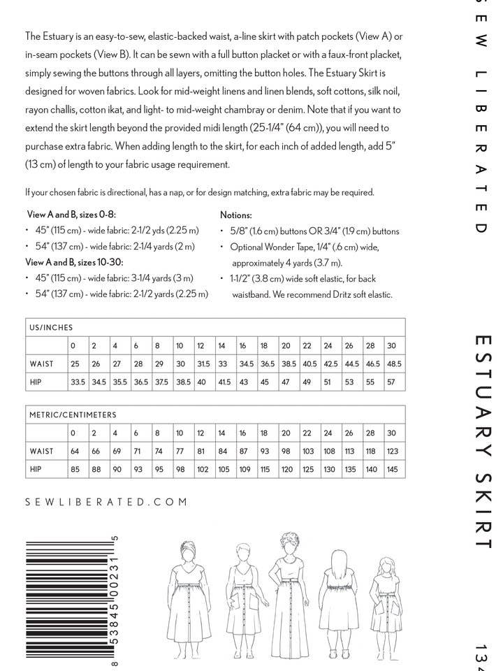 Sew Liberated Sewing Patterns - Wholesale Skirt - Women's - Estuary Skirt Sewing Pattern3