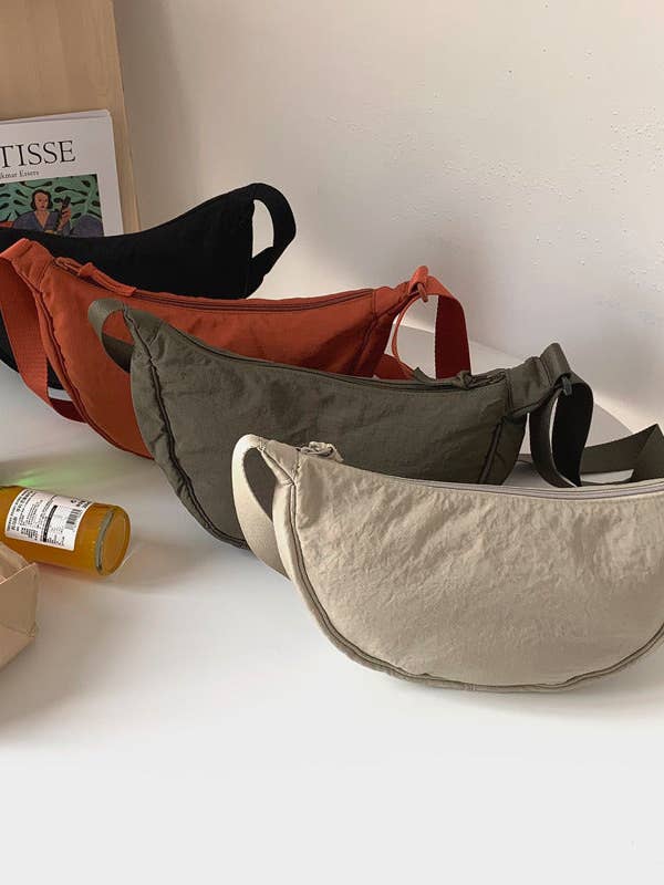 Mala de Ombro Portátil de Nylon Cor Sólida DP25A419 por atacado de Dipped Shop