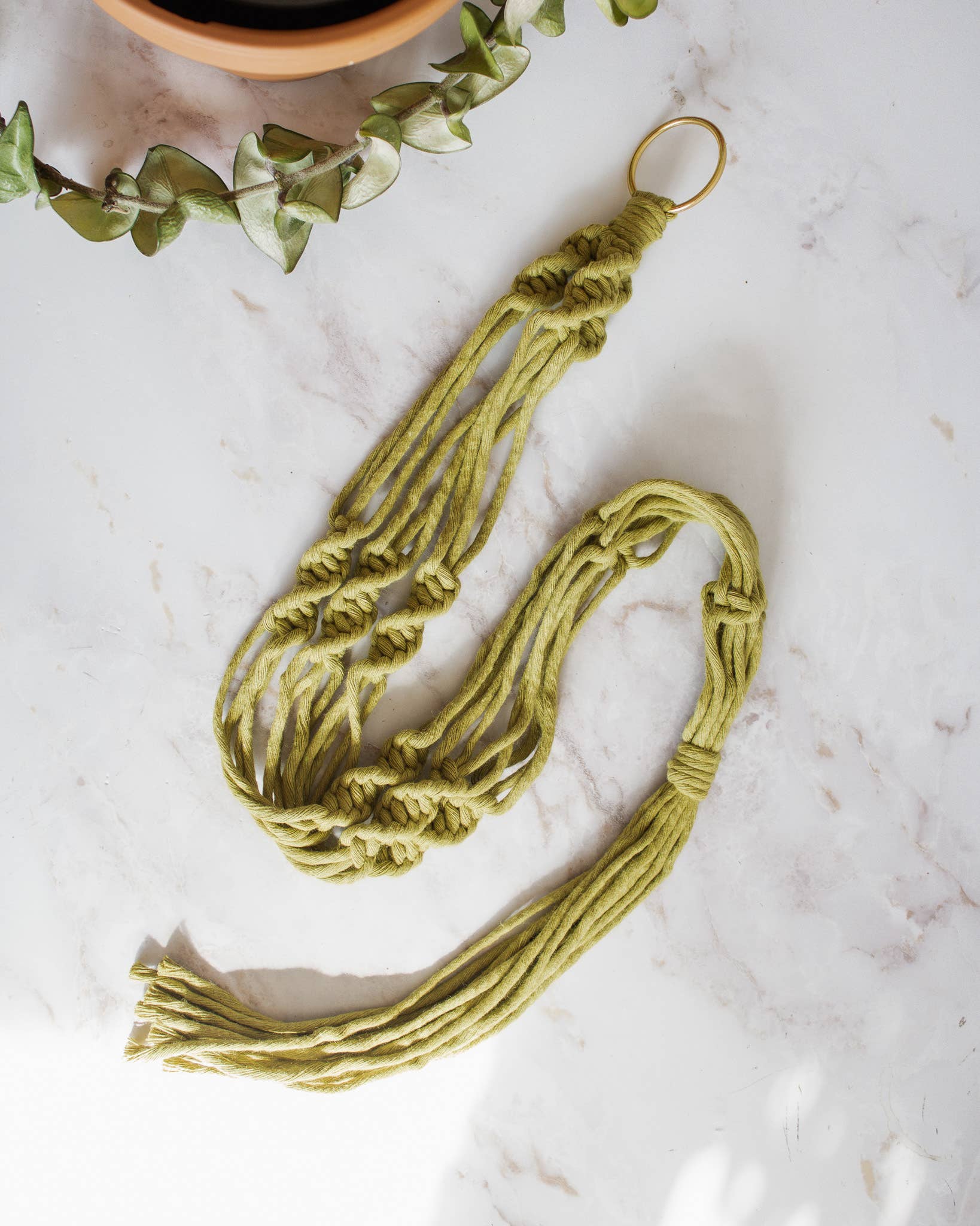 Modern Bo Studio – Vasos suspensos por atacado – Suporte para Planta em Macramê Simples com Torção18