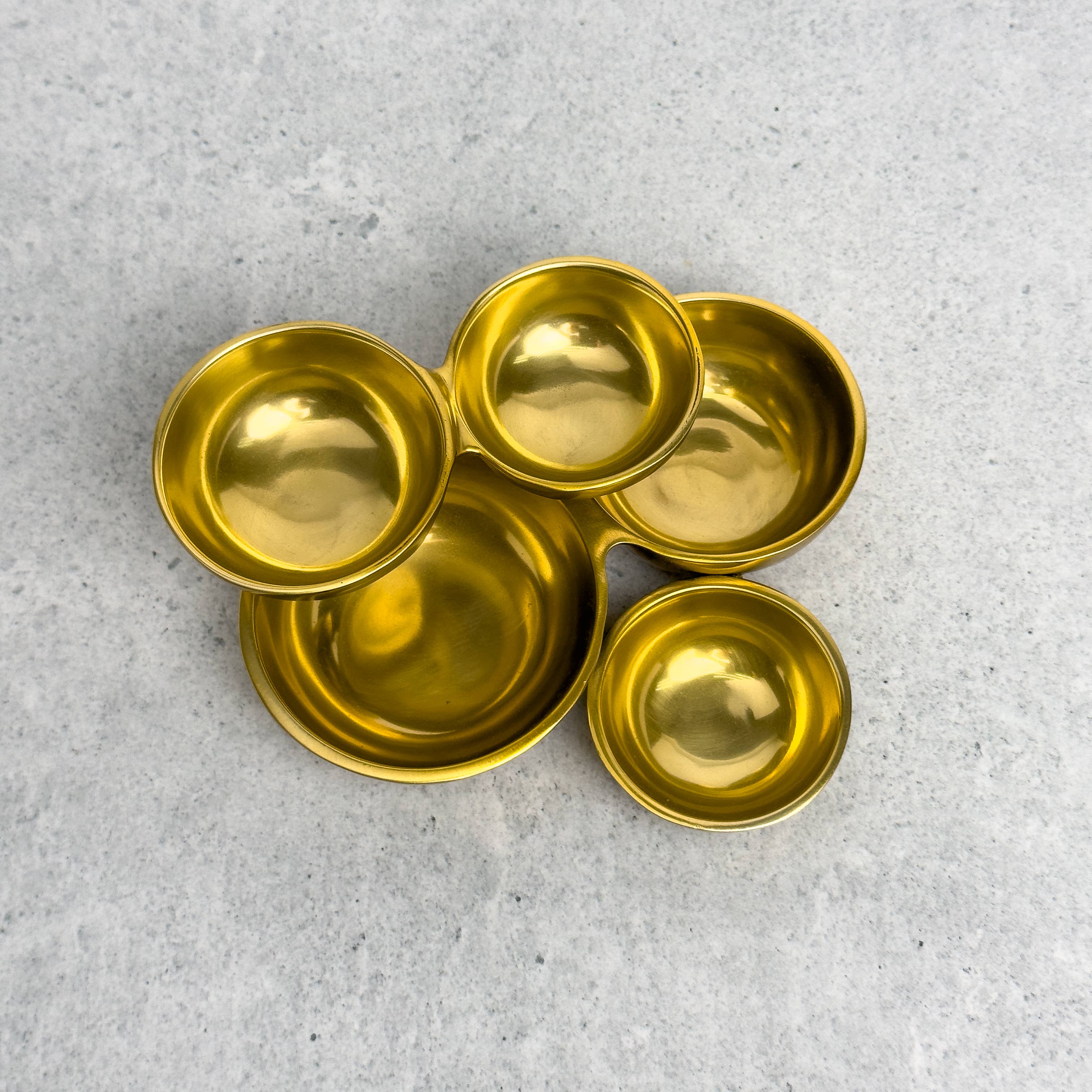 India Handicrafts Inc - Wholesale Decorative Plate/Dish/Bowl - Gold  5-Cluster Bowl5