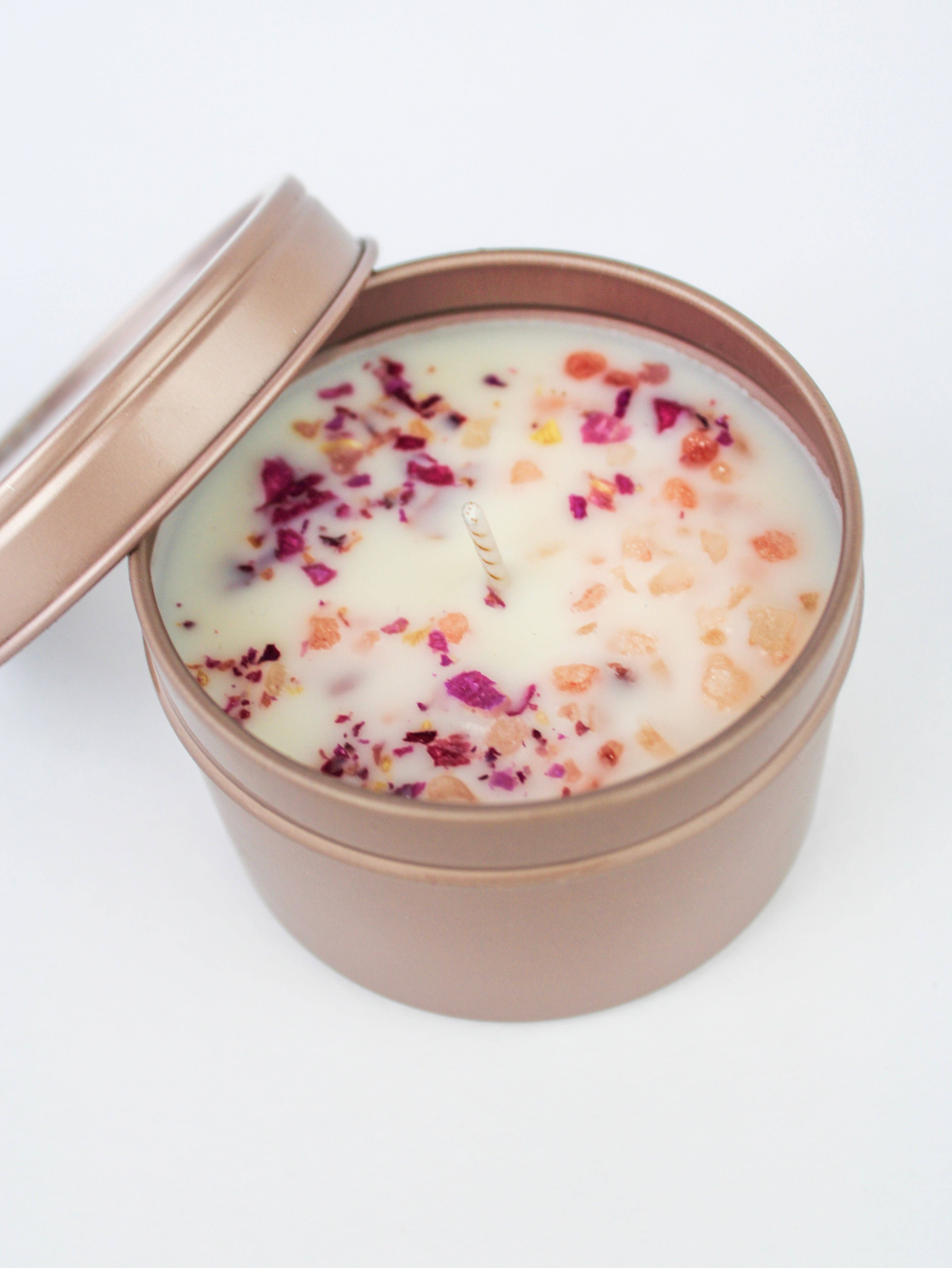 Ash & Rose - Wholesale Jar/Filled Candle - Unlabeled 4 oz Botanical Soy Wax Candles - Party Favors, Wedding, Birthday, Bulk Gifts, White Label, Customizable, Handmade15